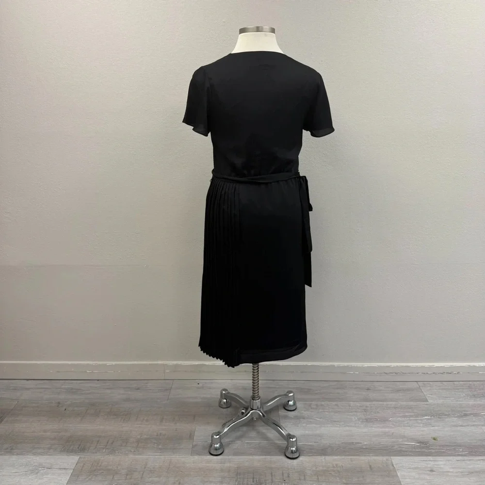 Banana Republic Black Midi Wrap Dress - Size Large Tall
